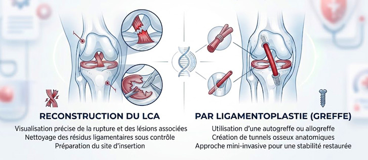 Reconstruction du Ligament Croisé Antérieur (LCA)